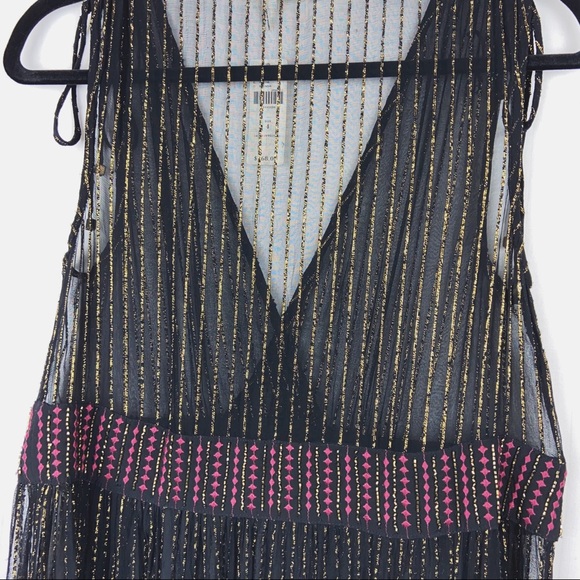 Anthro Floreat Annecy Gold Metallic Dress 4 Small - Picture 12 of 12